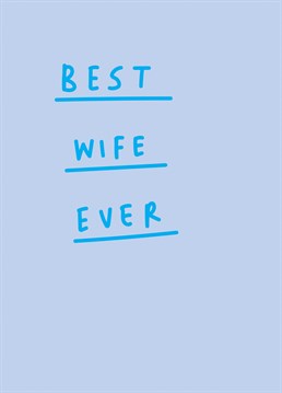 Your wife's pretty damn great! If your anniversary is coming up this is the perfect Scribbler card to send to let her know what you think.