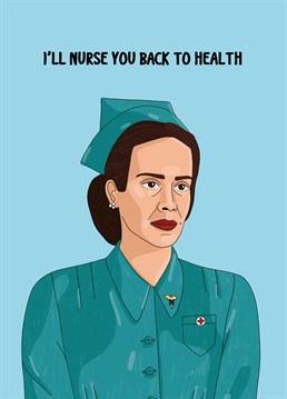 Why does this Get Well card by Scribbler give off such a sinister vibe? I'm pretty sure it's the threat of being nursed back to health by Nurse Ratched!