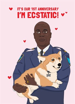 Like to show your emotions as much as Captain Holt? Then this Brooklyn Nine-Nine inspired card by Scribbler is the perfect way to celebrate your 1st anniversary.