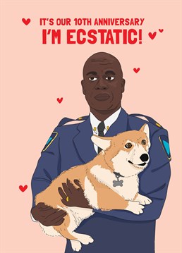 Like to show your emotions as much as Captain Holt? Then this Brooklyn Nine-Nine inspired card by Scribbler is the perfect way to celebrate your 10th anniversary.