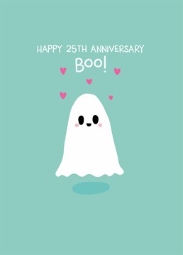 Found your soul mate? Tell them how un-boo-lievably lucky you are with this adorable 25th anniversary card by Scribbler.