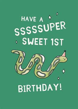 One already? Ssssurely not! Send this cute Scribbler card to celebrate a super special mover and shaker on their 1st birthday.