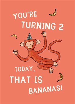 Two today! Celebrate a special little monkey on their 2nd birthday with this adorable design by Scribbler.