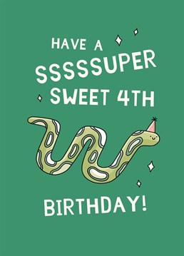 Four already? Ssssurely not! Send this cute Scribbler card to celebrate a super special mover and shaker on their 4th birthday.