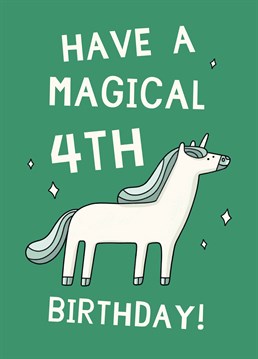 Four today! Make all their birthday wishes come true with this magical Scribbler design, perfect for a 4-year-old.