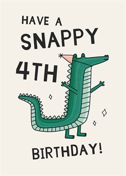 Four already? Send this cute Scribbler card to a little croc-star in the making and help them celebrate their 4th birthday.