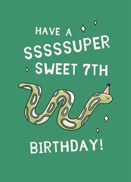 Seven already? Ssssurely not! Send this cute Scribbler card to celebrate a super special mover and shaker on their 7th birthday.