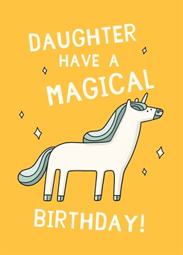Make all her birthday wishes come true with this magical Scribbler design, perfect for a special daughter!