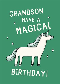 Make all his birthday wishes come true with this magical Scribbler design, perfect for a special grandson!