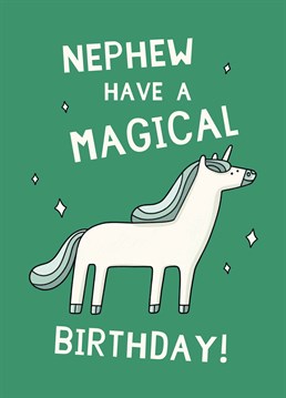 Make all his birthday wishes come true with this magical Scribbler design, perfect for a special nephew!