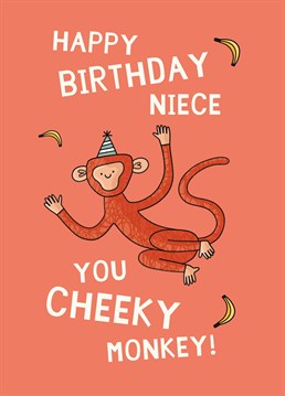 If your niece's a cheeky little monkey, she'll go bananas for this brilliant birthday card by Scribbler.