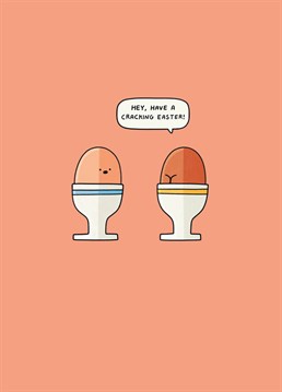 Woah, that egg has a MASSIVE crack! Send this cheeky Easter design to make someone laugh. Designed by Scribbler.