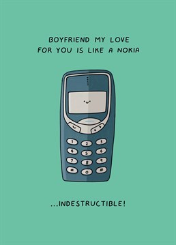 If this is a metaphor for your love it's not complicated, it's easy! Keep it old school for your boyfriend with this funny anniversary card by Scribbler.