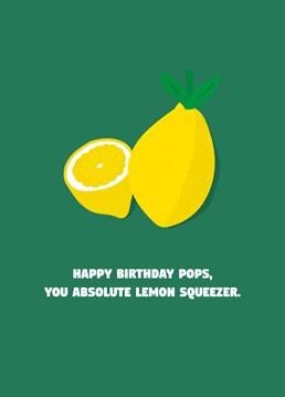 If your pops is a real Cockney geezer, send him this funny birthday card and a tumble down the sink on you. Designed by Scribbler.