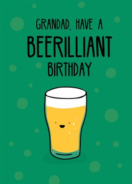 Take your grandad down the pub and wish him a very hoppy birthday with this funny Scribbler card.