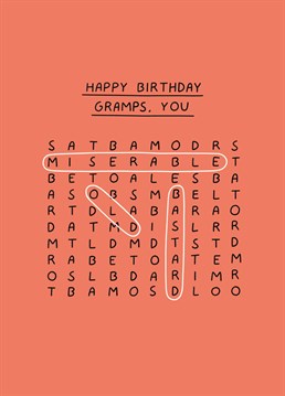 Give gramps something to puzzle over on his birthday with this brilliantly rude card by Scribbler.