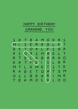 Give grandad something to puzzle over on his birthday with this brilliantly rude card by Scribbler.