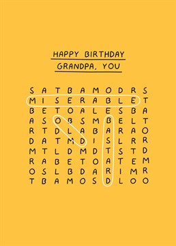 Give grandpa something to puzzle over on his birthday with this brilliantly rude card by Scribbler.