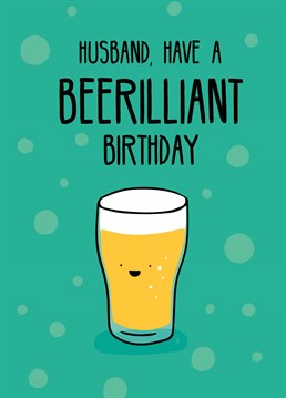 Take your husband down the pub and wish him a very hoppy birthday with this funny Scribbler card.