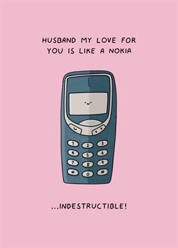 If this is a metaphor for your love it's not complicated, it's easy! Keep it old school for your husband with this funny anniversary card by Scribbler.