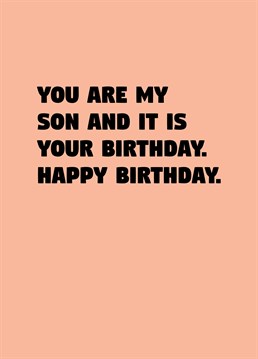 We love a birthday card for your son that does exactly what it says on the tin. State the obvious with this funny Scribbler design.