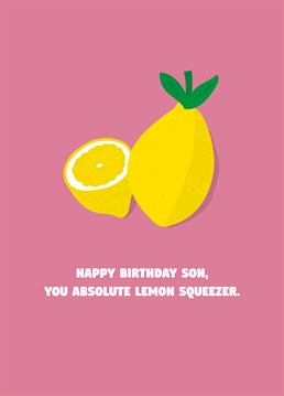 If your son is a real Cockney geezer, send him this funny birthday card and a tumble down the sink on you. Designed by Scribbler.