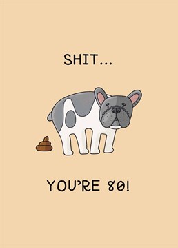 Give a dog lover an extra special 80th birthday present courtesy of this rude Scribbler card.