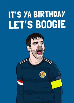 No one can celebrate quite like the Scots! Send Andy Robertson to keep the party going all night long on their birthday. Football inspired card by Scribbler.