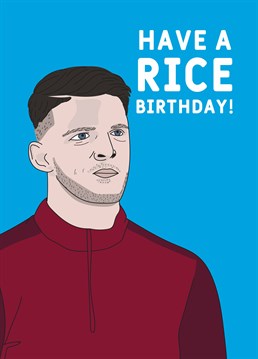 Arsenal fans will appreciate this football inspired birthday card featuring Declan Rice - especially if it's Euros season! Designed by Scribbler.