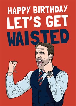 Send birthday wishes to a football fan from the waist-coated legend himself, Gareth Southgate and get ready to celebrate Euros style. Designed by Scribbler.