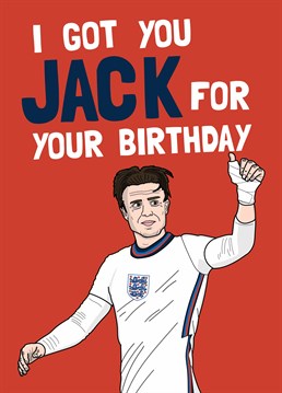 An Aston Villa fan will appreciate this football inspired birthday card featuring Jack Grealish - especially if it's Euros season! Designed by Scribbler.