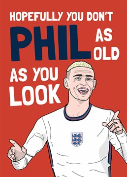 A Manchester City fan will appreciate this football inspired birthday card featuring Phil Foden - especially if it's Euros season! Designed by Scribbler.