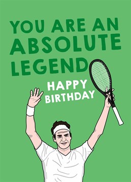 Send tennis legend, Roger Federer to make sure they have an ace birthday with this Wimbeldon inspired Scribbler card.