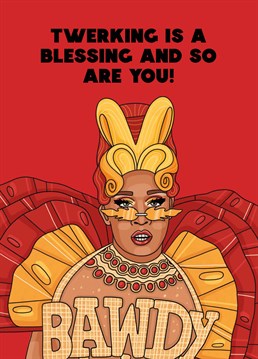 Here comes the bawdy! Bow down to their legacy with this Drag Race inspired Scribbler Birthday card, dedicated to A'Keria C Davenport.