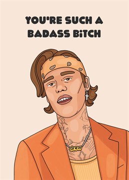 Send the one and only Justin Bieber to hype up a total peach with this music inspired Scribbler Birthday card.