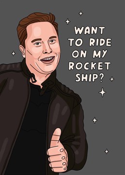 3, 2, 1 Blast-off! Take that special someone to Mars and back, courtesy of Elon Musk himself, with this cheeky Scribbler Anniversary card.