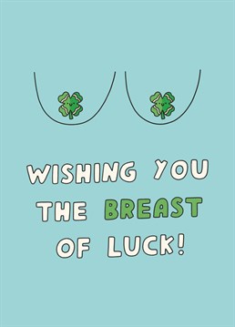 Send a couple of lucky charms there way with this cheeky Scribbler card, designed to support CoppaFeel! breast cancer awareness charity.