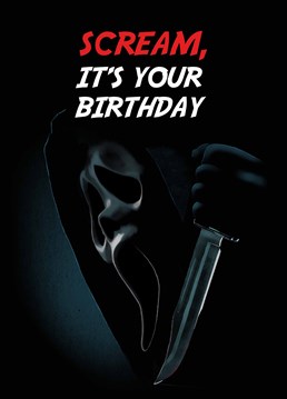 Make sure a scary movie fan has a killer birthday with this spine-tingling Scribbler card.