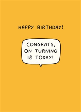 Oh, they grow up so fast! Wish a teen a very Happy 18th with this milestone birthday card by Scribbler.