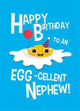 The perfect yolky card to send to your young nephew on his birthday! Designed by Scribbler.