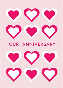 Send this sweet and simple anniversary card to show your other half that they'll always be in your heart. Designed by Scribbler.