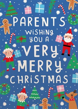 If this card doesn't get your parents in the Christmas spirit we don't know what will! Transport them to Santa's grotto with this cute, colourful Scribbler card.