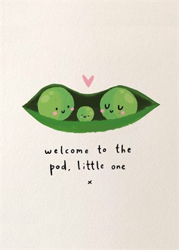 Send this new baby card to show how hap-pea you are for a fab couple and their adorable new addition to the family! Designed by Scribbler.