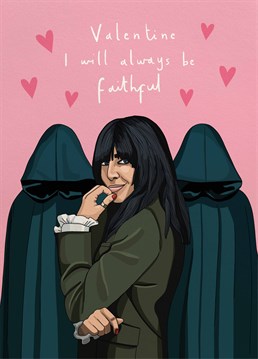If they're OBSESSED with Traitors, send some Claudia Winkleman campness on Valentine's Day and give them a proper good giggle. Designed by Scribbler.
