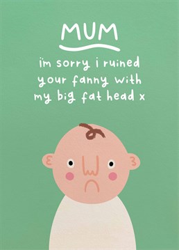 TMI! Help a little one to send their mum this hilarious Mother's Day card and apologise for any damage caused. Hopefully it was worth it! Designed by Scribbler.