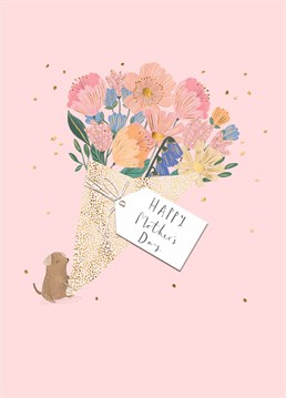 Is it a teeny tiny dog or just a GIANT bunch of flowers? We may never know! Show your mum how much you care with this thoughtful Scribbler card.