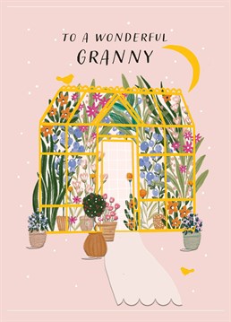 The perfect Mother's Day card for a green-fingered granny who's never happier than when she's in her greenhouse! Designed by Scribbler.