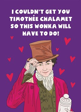 For a partner who's obsessed with Timothee Chalamet, give them a giggle with this brilliant anniversary card by Scribbler.