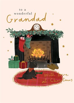 A lovely, cosy vibes Christmas card to send to your wonderful grandad and get him feeling all warm and fuzzy. Designed by Scribbler.