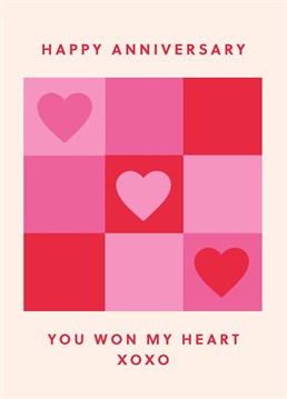 We have a winner! Noughts and crosses or x's and o's? Either way, send this lovely anniversary card to your special someone. Designed by Scribbler.